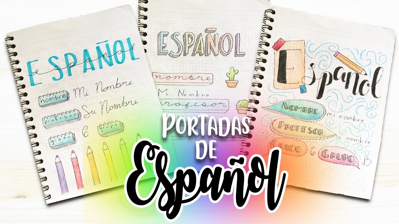 Portadas para cuadernos de español bonitas